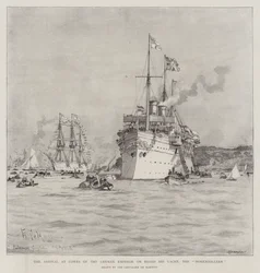 The Arrival at Cowes of the German Emperor on Board his Yacht, the Hohenzollern